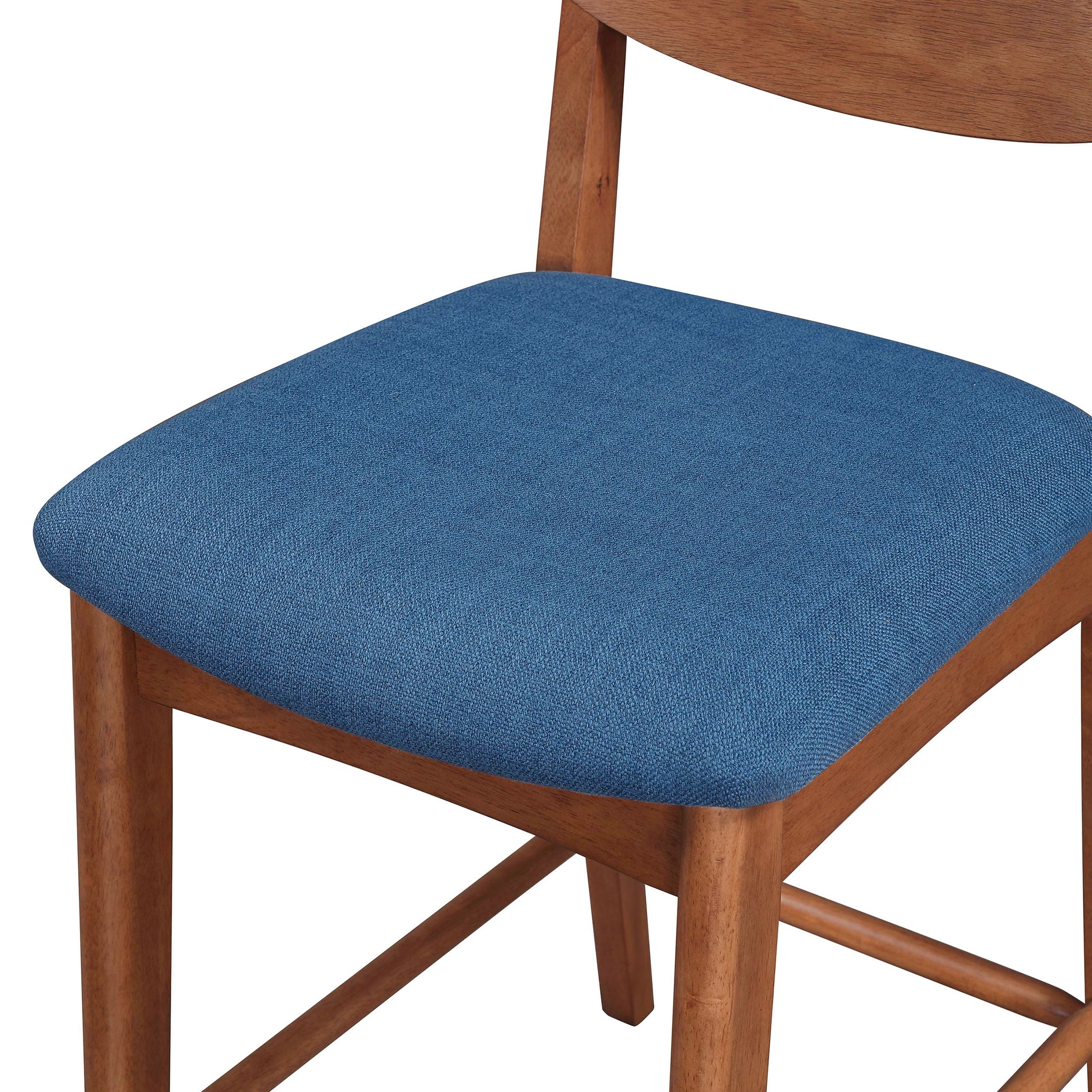 Better Homes & Gardens Greyson Counter-Height Stools, Blue Fabric Seat, Set of 2