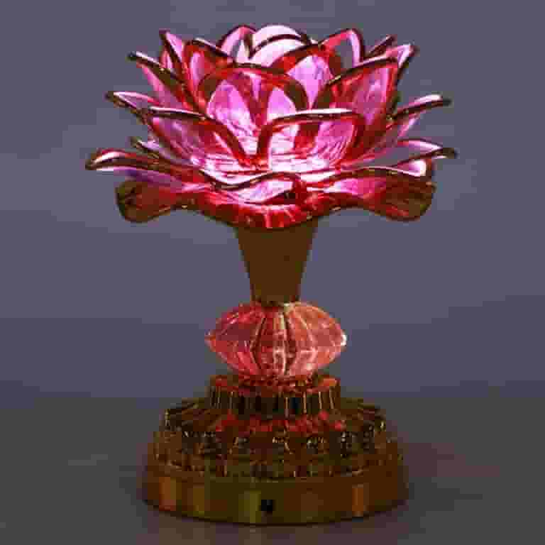 Buddha Lotus Light Colorful LED Lotus Lamp Lotus Light LED Lotus Buddhist Lamp Buddhism Faith Supply Buddhism Prayer Accessories