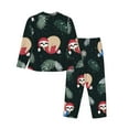 thumbnail image 2 of Junzan Baby Sloths Sleeping Print Womens Pajama Sets,Long Sleeve Button Down For Women Pjs 2 Piece, 2 of 9