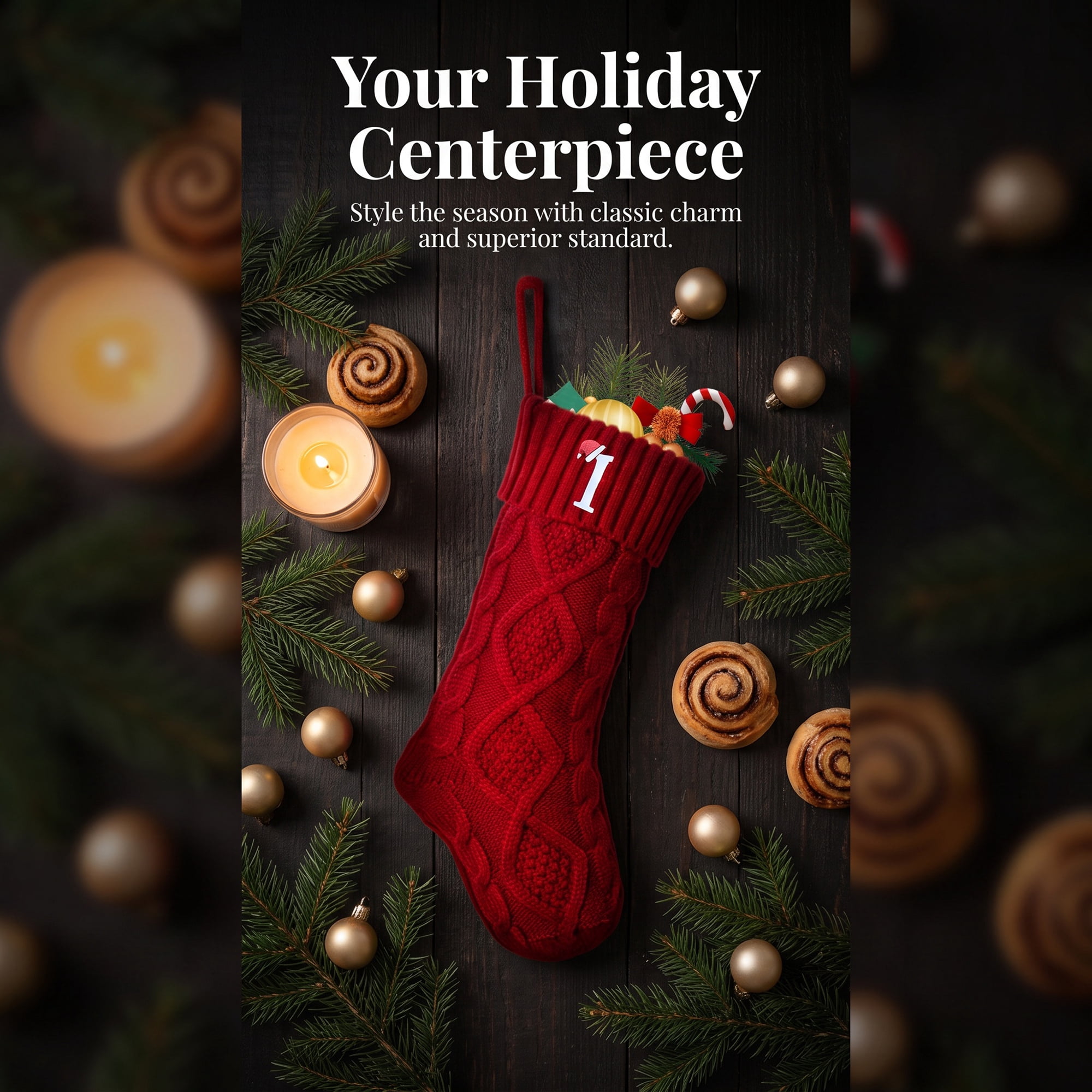 Unique Bargains Canine Bone Christmas Stocking Luxury Puppy Holiday Keepsake Sack Red Letter I 17"