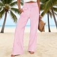 thumbnail image 2 of Abomasnow Women's Lounge Pants Elastic High Waist Wide Leg Striped Pants Casual Soft Workout Comfy Loose Pants with Pockets, 2 of 8