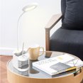 thumbnail image 4 of Lampe de Bureau LED, Lampe de Bureau pour Enfants Dimmable 3 Niveaux de Luminosité Protection des Yeux Col de Cygne Lampe Console Tactile Charge USB Sans Fil, Support pour Stylo Téléphone, 4 of 5