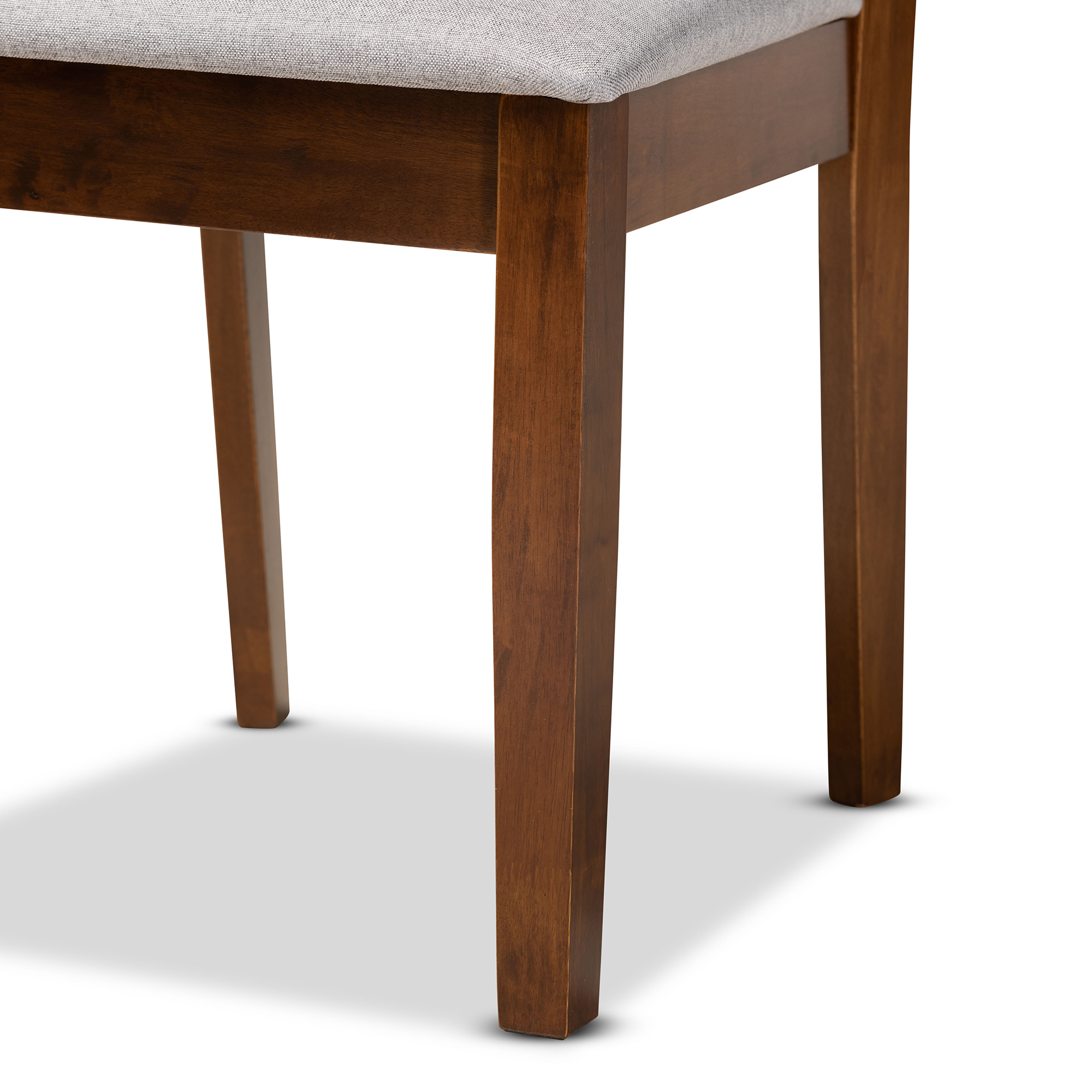 Baxton Studio Caron Modern and Contemporary Grey Fabric Upholstered and Walnut Brown Finished Wood 7-Piece Dining Set