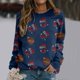 thumbnail image 3 of Gibobby Sudadera navideña mujer Blusa de sudadera estampada con cuello redondo y manga larga para entrenamiento diario en casa y al libre para mujer(Marina,CH), 3 of 5