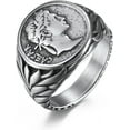 thumbnail image 6 of Vintage Roman Caesar Rings Stainless Steel Statement Thumb Middle Knuckle Finger Ring Comfort Fit Personalise Biker Cool Jewelry Gifts for Men Women Bff Birthday Xmas, 6 of 9