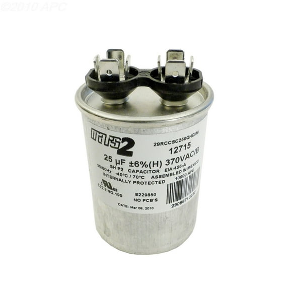 Pool Central RUN CAPACITOR 25 MFD 370VAC