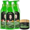 thumbnail image 3 of (2 pack) Herbishh Black Hair Color Shampoo,Ammonia-Free, Permanent 3-in-1 Gray Coverage for Men & Women Kit (3pcs Color Shampoo +1 Argan Hair Mask), 3 of 12