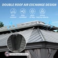 thumbnail image 5 of Domi 10' X 14' Permanent Gazebo Pavilion, Metal Hardtop Gazebo with Galvanized Steel Double Roof Canopy, Built-in Drainage Gutter, Curtain and Netting，Gray, 5 of 10