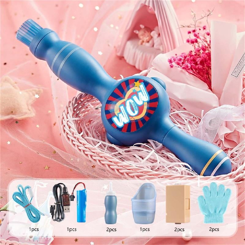 Bubble Machine Stick with Colorful Light for Parties Photo Props Automatic Bubbling and Fogging