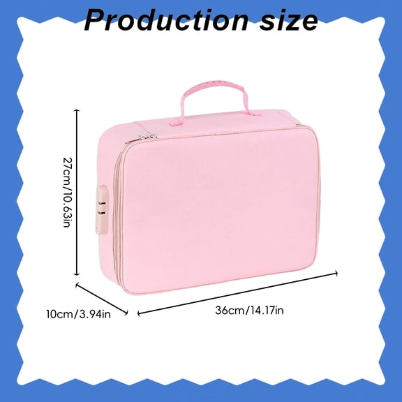 Fireproof Document Box with Lock, Portable Fireproof Document Bag Waterproof Fire Proof File Boxes for Documents, File Organizer Box for Important Paperwork (Pink, 14.17''x10.63''x3.94'')
