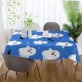 thumbnail image 6 of 54x72 Inch Tablecloth Polyester Square Tablecloth for Home Kitchen Dinner Decor Blue Background with Ghost Pattern, 6 of 9