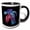 Black/White, variant on 3drose, Male Siamese Fighting Fish Betta Splendens Isolated on Black, 11oz Two-tone Green Mug