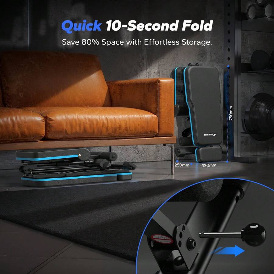Adjustable Weight Bench With 72 Training Angles, Foldable Weight Benches For Home Gym With 990 LBS,  Perfect For Home Workouts. Great For Full-Body Strength Training Black Upgrade
