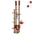 thumbnail image 1 of Árbol para Gatos PEQULTI Hongo Ajustable de Piso a Techo 230-252 cm Marrón, 1 of 7