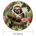 thumbnail image 4 of Sloth Round Printed Wall Clocks with Hooks and Gold Stand - Silent, Non-Ticking - Enhance Your Space with Style and Functionality, 4 of 6