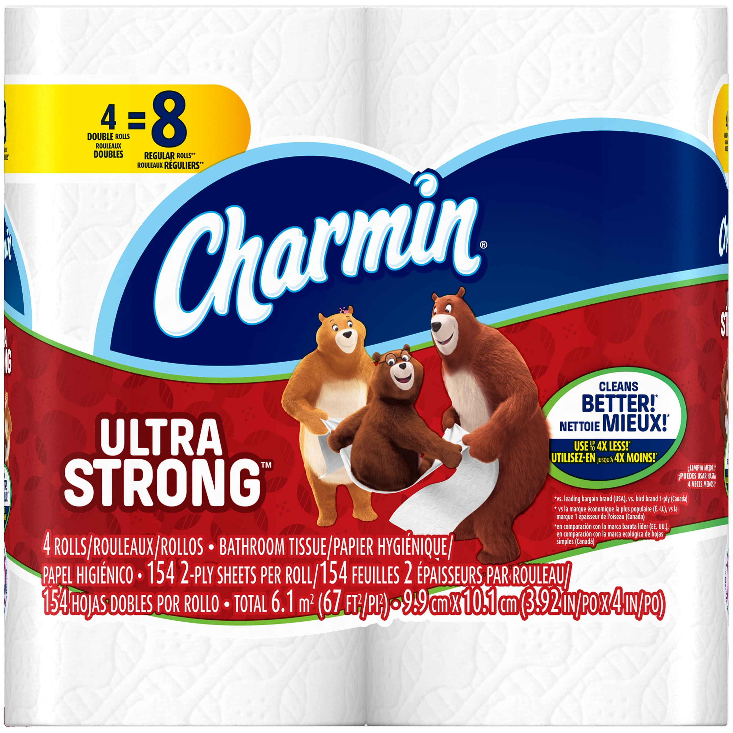 Charmin Toilet Paper, Ultra Strong, 4 Double Rolls - Walmart.com Charmin Toilet Paper, Ultra Strong, 4 Double Rolls - Walmart.com