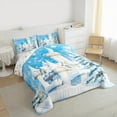 thumbnail image 3 of Manfei Princess Castle Full Size Comforter Sets, Winter Snow Xmas Tree Bedding Comforter Set, Cute Girls Bedding Sets, Microfiber Bedroom Decor, Reversible 3 Pieces, 3 of 6