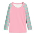 thumbnail image 4 of Gubotare Tight Shirts for Girls Kids Girls T Shirts Casual Raglan Long Sleeve Tee Crewneck Color Block Cute Fall Blouses Tops Size 7-8 (Pink,7-8 Years), 4 of 5