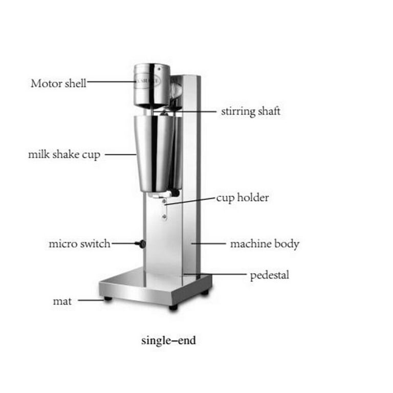 Milkshake Blender Electric Ice Cream Drink Smoothie Commercial/Domestic  Stainless Steel Blender 650ML, 110V (Silver)