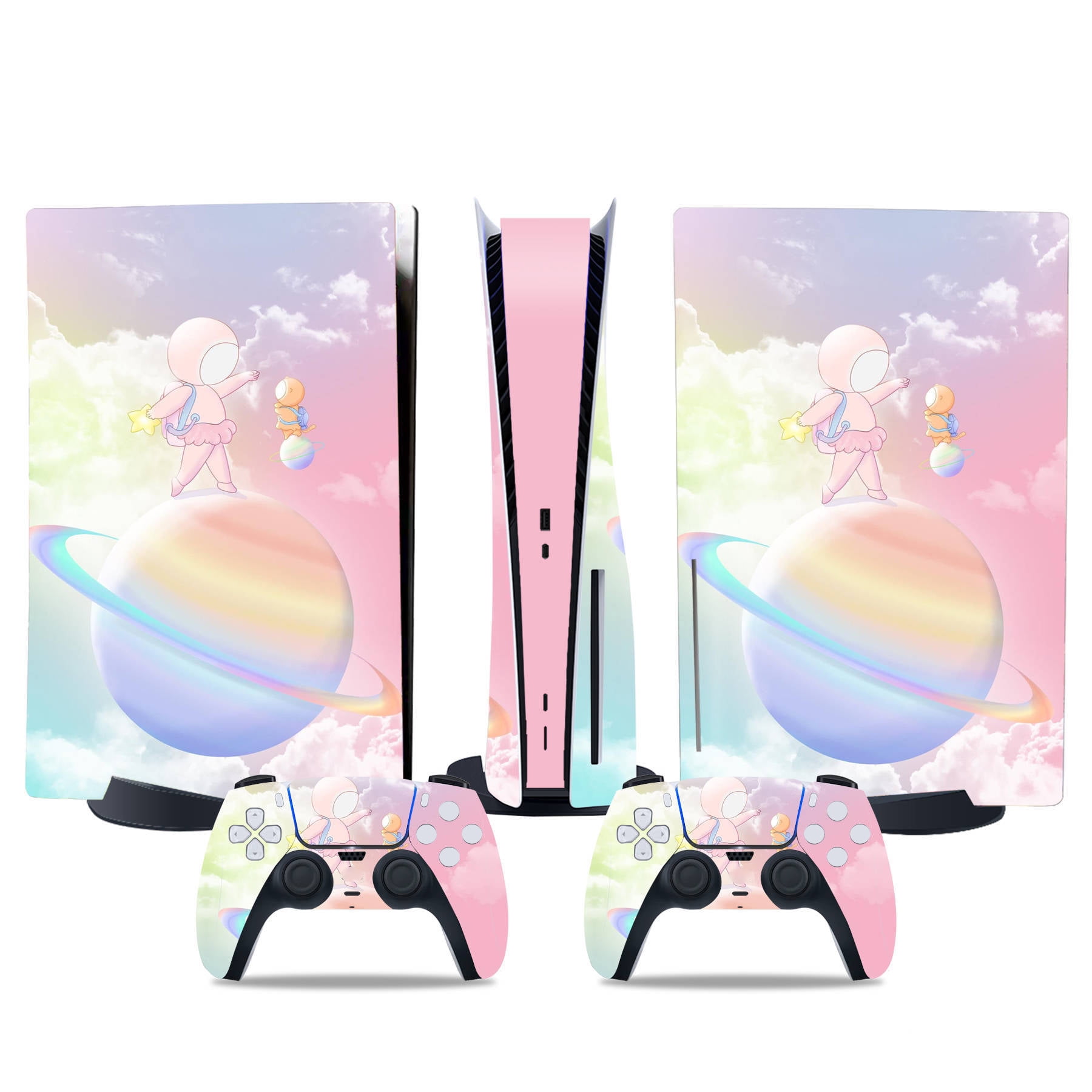 Console and Game Controller Stickers Cover for PS5 Disc Edition - DIY Replacement Protective Accessories-Image-K