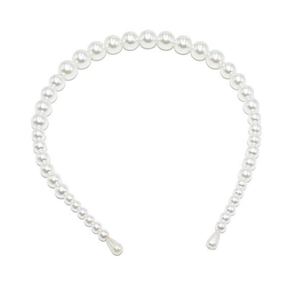 Qarigey Diadema blanca exquisita Bandas para la cabeza universales Scrunchie Holder Accesorio de moda Diademas para mujeres 18 mm, 4 perlas Ropa, zapatos y accesorios Miscelánea 12 mm, cambio gradual