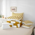 thumbnail image 4 of Erosebridal White Yellow Checkered Twin Bedding Set 7 Piece Buffalo Plaid Grid Comforter Set With Sheets Teen Adults Checkerboard Bed In A Bag Aesthetics Geometric Gingham Bed Set, 4 of 5