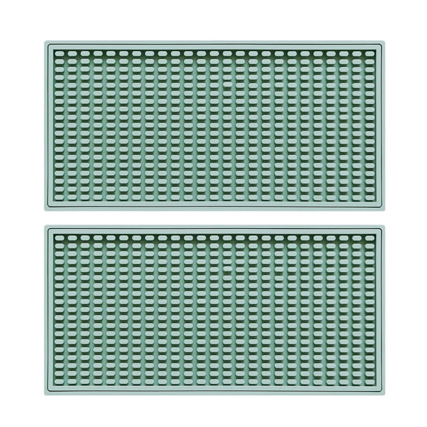 Paquete de 2 - Tapete de barra, tapete de secado de vidrio, secado rápido, multifuncional, tapete de drenaje de encimera para restaurantes, hogar, Verde