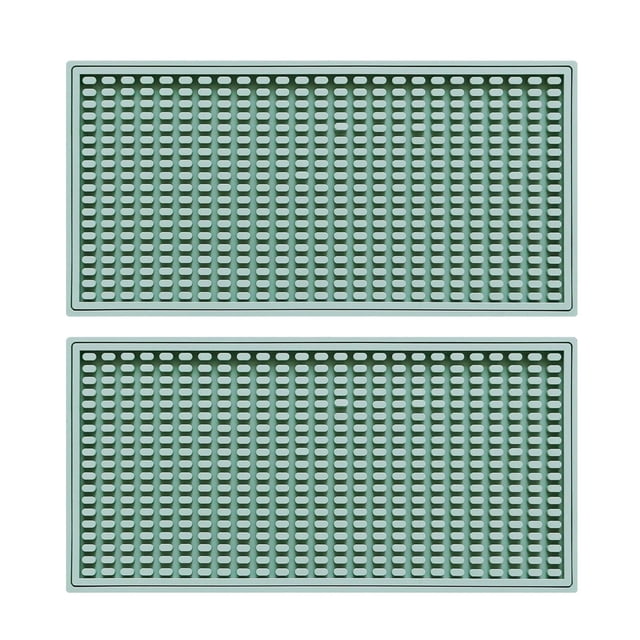 2 alfombrillas de silicona para barra, escurridoras, de secado rápido, versátiles, para encimeras, cafeterías, camping, granjas y cocteles. Verde