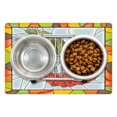 thumbnail image 1 of Christmas Pet Mat for Food and Water, Rowan Branch Motif on a Stained Glass Frame Noel Season Berries Winter Theme, Non-Slip Rubber Mat for Dogs and Cats, 18" X 12", by Ambesonne, 1 of 2