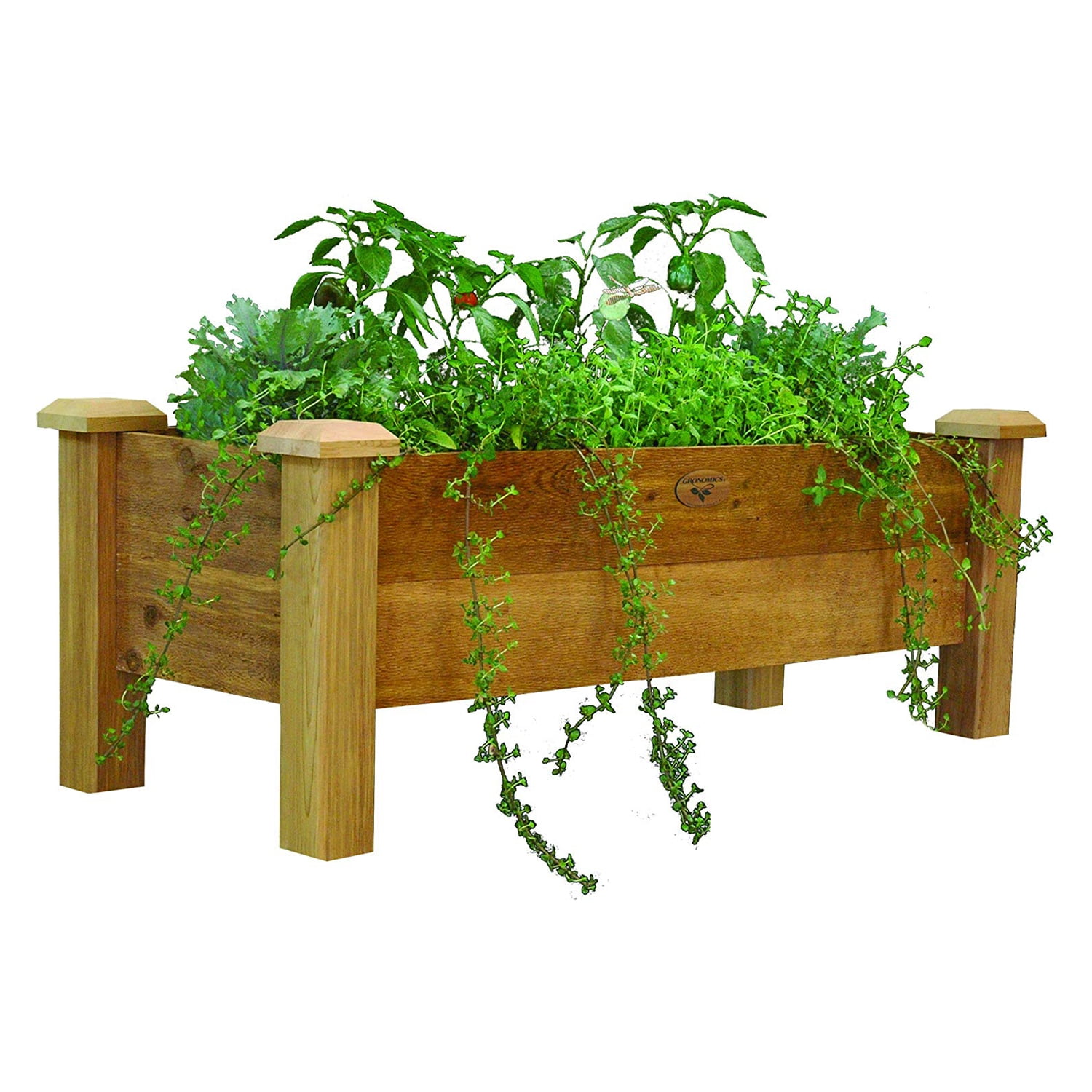 Gronomics Western Red Cedar Rustic Planter Box 18 x 48 x 19 Inches, Unfinished