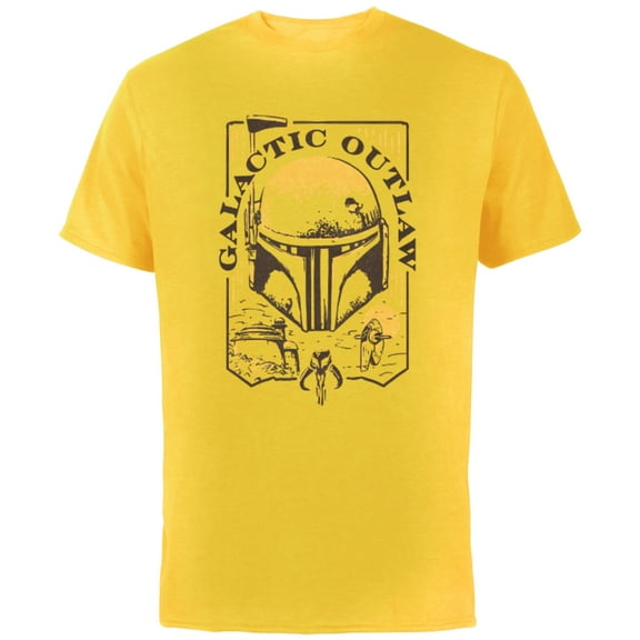 Star Wars The Book of Boba Fett Galactic Outlaw - Short Sleeve Cotton T-Shirt for Adults - Customized-Yellow