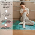 thumbnail image 4 of 2 Pieces Kitchen Rugs, Abstract Anti Fatigue Non Slip Foam Cushioned Turquoise and Red Art Painting Comfort Indoor Floor Mat Runner Rug Set for Laundry Office Sink Bathroom (17"x48"+17"x24"), 4 of 6