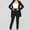 Black, variant on Women's 2 Piece Blazer Suits Long Sleeve Open Front Blazer Pants Set Elegant Work Office Business Outfits