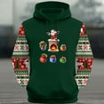 thumbnail image 3 of Mens Ugly Christmas Hoodies Plus Size Santa Claus Long Sleeve Sweatshirt Vacation Xmas Drawstring Pullover, 3 of 4