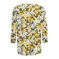 thumbnail image 4 of CYMMPU Bee Pattern 3/4 Sleeve Round Neck Loose Fit Summer Trendy Shirts Blouses for Women Dressy Casual Spring Tunic Tops Lightweight Basic Tees M, 4 of 5