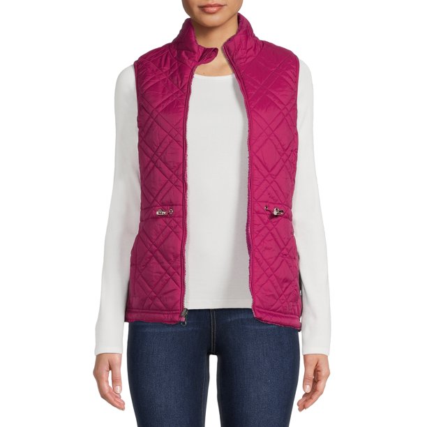 Time and Tru Women's and Women's Plus Size Reversible Quilted Vest
