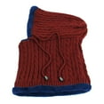 thumbnail image 3 of UTSJKR Women Winter One Piece Beanie Hat Slouchy Fleece Lined Balaclava Mask Neck Scarf Set Earmuff Ski Snow Knit Hats Wine, 3 of 3