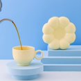 thumbnail image 2 of Taza de café de cerámica para oficina y hogar, posavasos con forma de girasol en forma de nube, taza creativa y bonita, no apta para microondas, apta para lavavajillas, para té, café con leche (6,5, 2 of 8