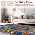 thumbnail image 2 of ODIKA 9'x12' Machine Washable Non-Slip Area Rug, East Urban Vibrant Lake House Fish Decorative Blue High Traffic Rug, Blue, 2718, 2 of 7