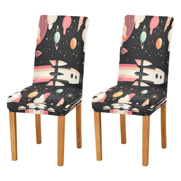 BZSMCE Chairs Slipcovers Dining Chair Covers Spaceship Pattern Creative Pattern