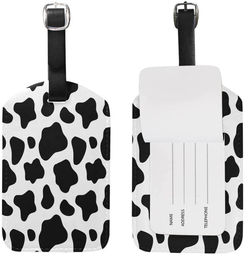 Black White Cow Print Luggage Tags 