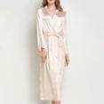 thumbnail image 4 of Womens Robes Satin Silk Sleep Long Bathrobe Nightgowns With Belt Nightwear Ladies Sleepwear Robe With Belt, 4 of 4
