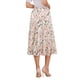 thumbnail image 3 of Falda Floral de Chiffon para Mujeres Inspire Chic, Falda Midi Bohemia de Volantes en Capas, L Beige-1, 3 of 6