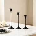 thumbnail image 5 of Luckky 3Pcs Black Gothic Taper Candle Holders Set, Vintage Metal Candle Stand, Decorative Candlesticks for Halloween Christmas Party, Mantel Dinner Table Home Decor, 5 of 5
