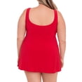 thumbnail image 3 of Simply Slim Women's and Plus Cross Your Heart One Piece Swim Dress, Sizes M-3X, 3 of 4