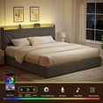 thumbnail image 4 of GUNAITO King Size Bed Frame with 4 Storage Drawers, Upholstered LED Bed with USB Ports, Modern Bed with Headboard Noise Free Platform Bed with Metal Frame, Dark Gray, 4 of 9
