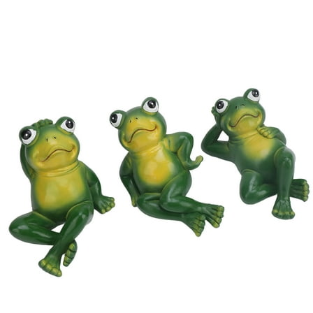 3 Pcs Outdoor Frog Ornament Innovative Simulation Garden Frog Statues For Yard Home Garden Patio And Lawn Decoration