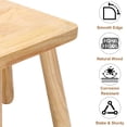 thumbnail image 2 of ManyFun  Wooden Step Stool for Adults, Small Wooden Stool, Square Stool Sitting Stool(Wood), 2 of 9