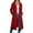 C-Brick Red8, variant on Women Hooded Cardigan Long Solid Color Slim Fit Long Sleeve Zipper Mid-Calf Outerwear Soft Lightweight Jacket Fall Winter Stylish Coat