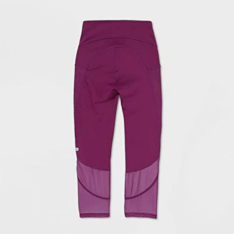 All in Motion Women's Contour Curvy High-Waisted Capri Leggings 21  (Moisture Wicking Quick Dry Fabric) (Purple, Medium, m) 
